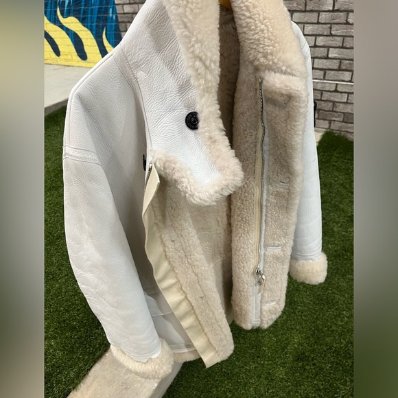 Stone Island Supreme Parka Hand Painted Shearling Jacket Mens Sz Medium - Picture 12 of 16